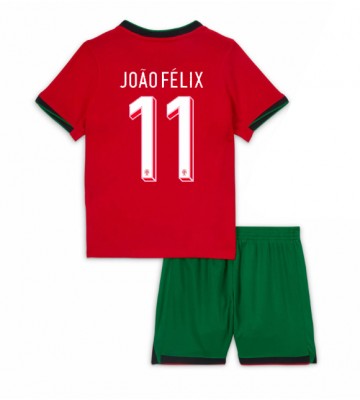 Portugal Joao Felix #11 Hemmatröja Barn EM 2024 Kortärmad (+ Korta byxor)